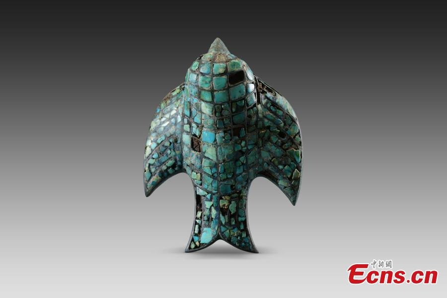 Η φωτογραφ?α που κυκλοφ?ρησε στι? 30 Μα?ου 2023 δε?χνει ?να τυρκου?ζ χ?λκινο πουλ? που ανακαλ?φθηκε στην τοποθεσ?α των ερειπ?ων Τζα?γκ?ου στην κομητε?α Τσινγκτζι?ν, στην επαρχ?α Σαανσ?. 