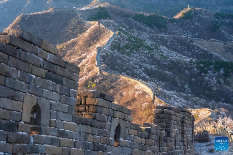 Ανοιξι?τικο τοπ?ο στα τμ?ματα Mutianyu?και Jiankou?του Σινικο? Τε?χου? στο Πεκ?νο