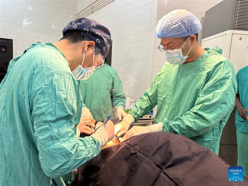 Κινεζικ? ιατρικ? ομ?δα πραγματοποιε? κλινικ? εξωτερικ?ν ιατρε?ων στη Γκ?μπια