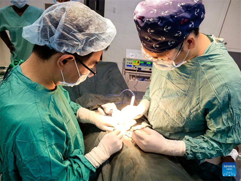 Κινεζικ? ιατρικ? ομ?δα πραγματοποιε? κλινικ? εξωτερικ?ν ιατρε?ων στη Γκ?μπια