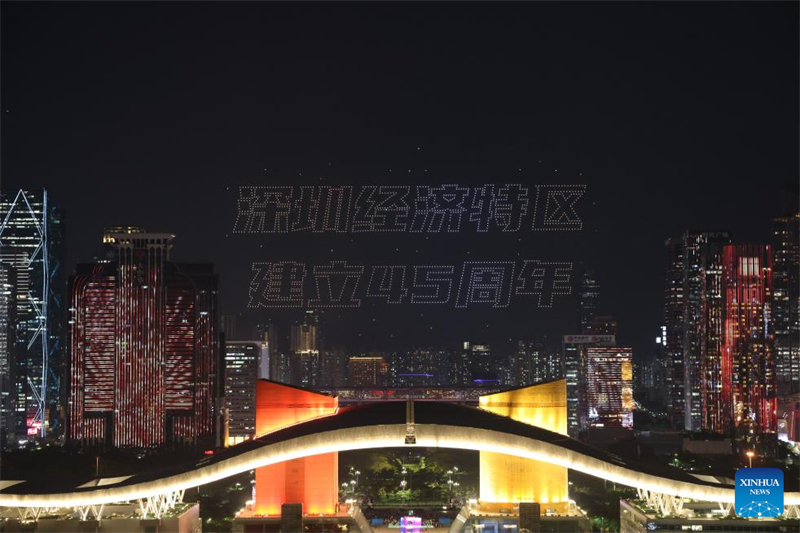 Διοργαν?θηκε σ?ου με drones για τον εορτασμ? τη? 45η? επετε?ου τη? ειδικ?? οικονομικ?? ζ?νη? τη? π?λη Σεντζ?ν